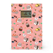 Cahier Ligné B5 à Couverture Rigide Illustré - Sushi Cat