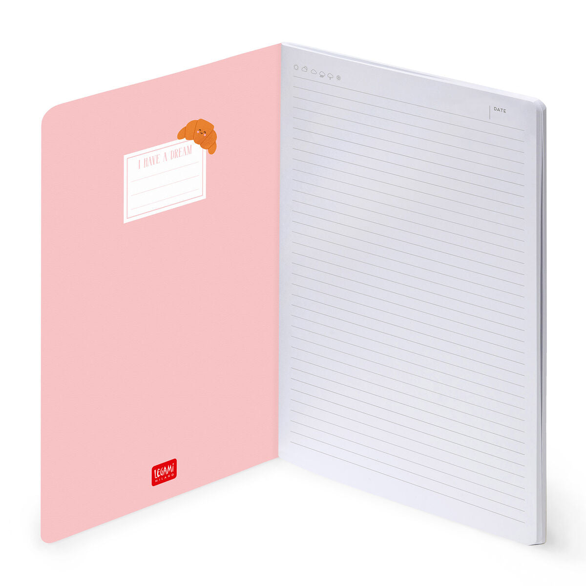 Cahier Ligné B5 à Couverture Rigide Illustrée - Croissant