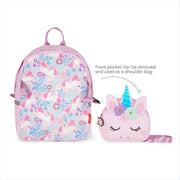 Sac à dos 2 en 1 avec Sac Frontal Amovible Unicorn - So Cute!