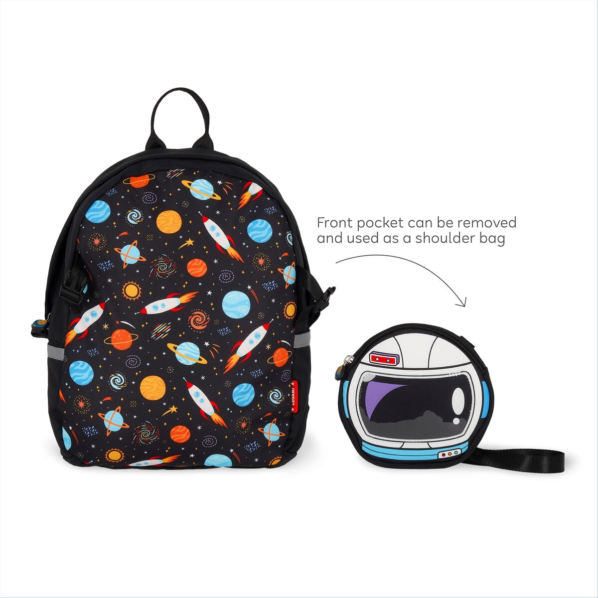Sac à dos 2 en 1 avec Sac Frontal Amovible Space - So Cute!