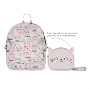 Sac à dos 2 en 1 avec Sac Frontal Amovible Kitty - So Cute!
