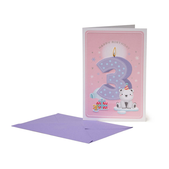 Carte de Vœux Anniversaire 3 ans - Fille - Carte de voeux