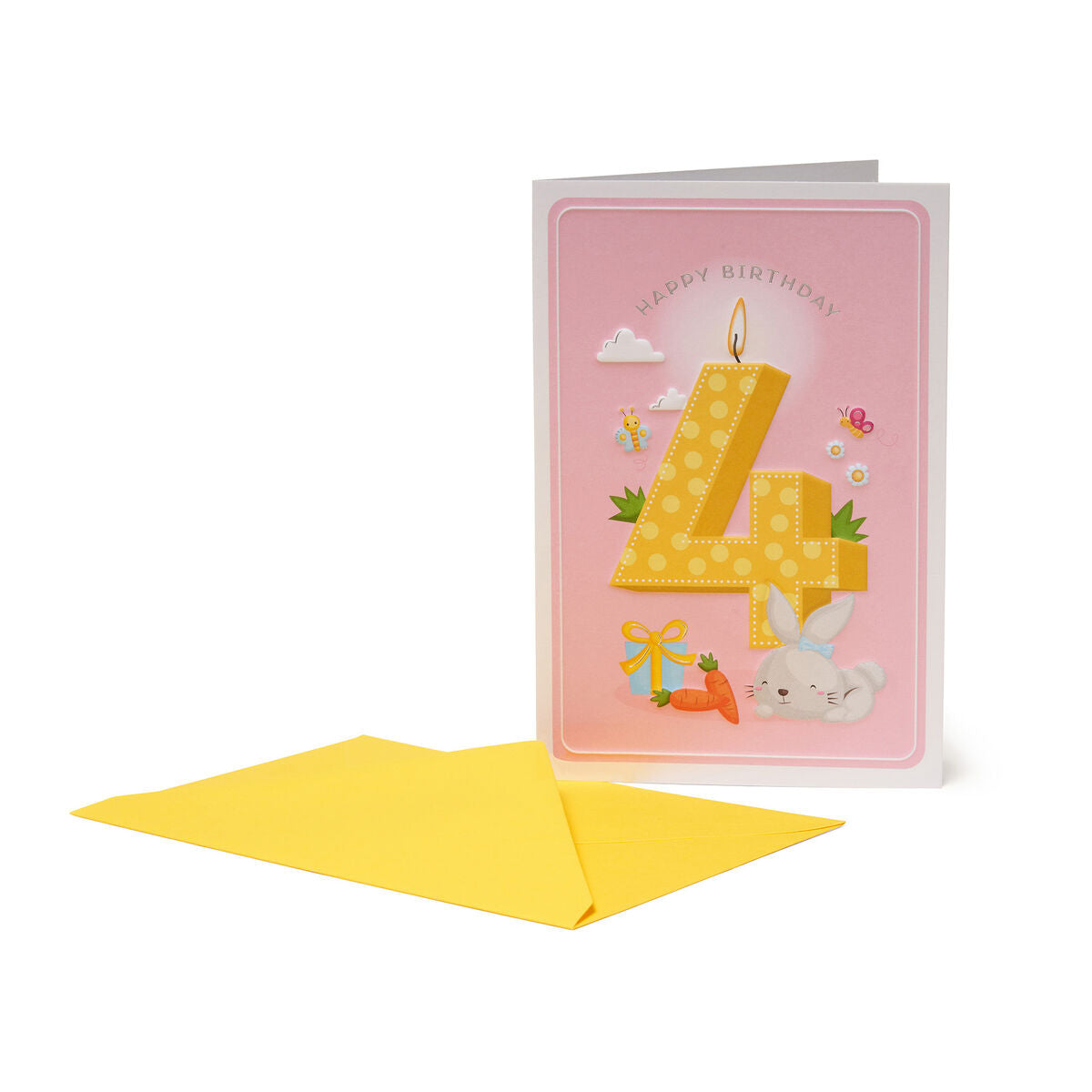 Carte de Vœux Anniversaire 4 ans - Fille - Carte de voeux