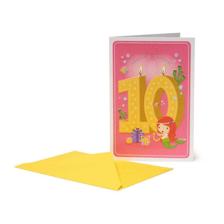 Carte de Vœux Anniversaire 10 ans - Fille - Carte de voeux