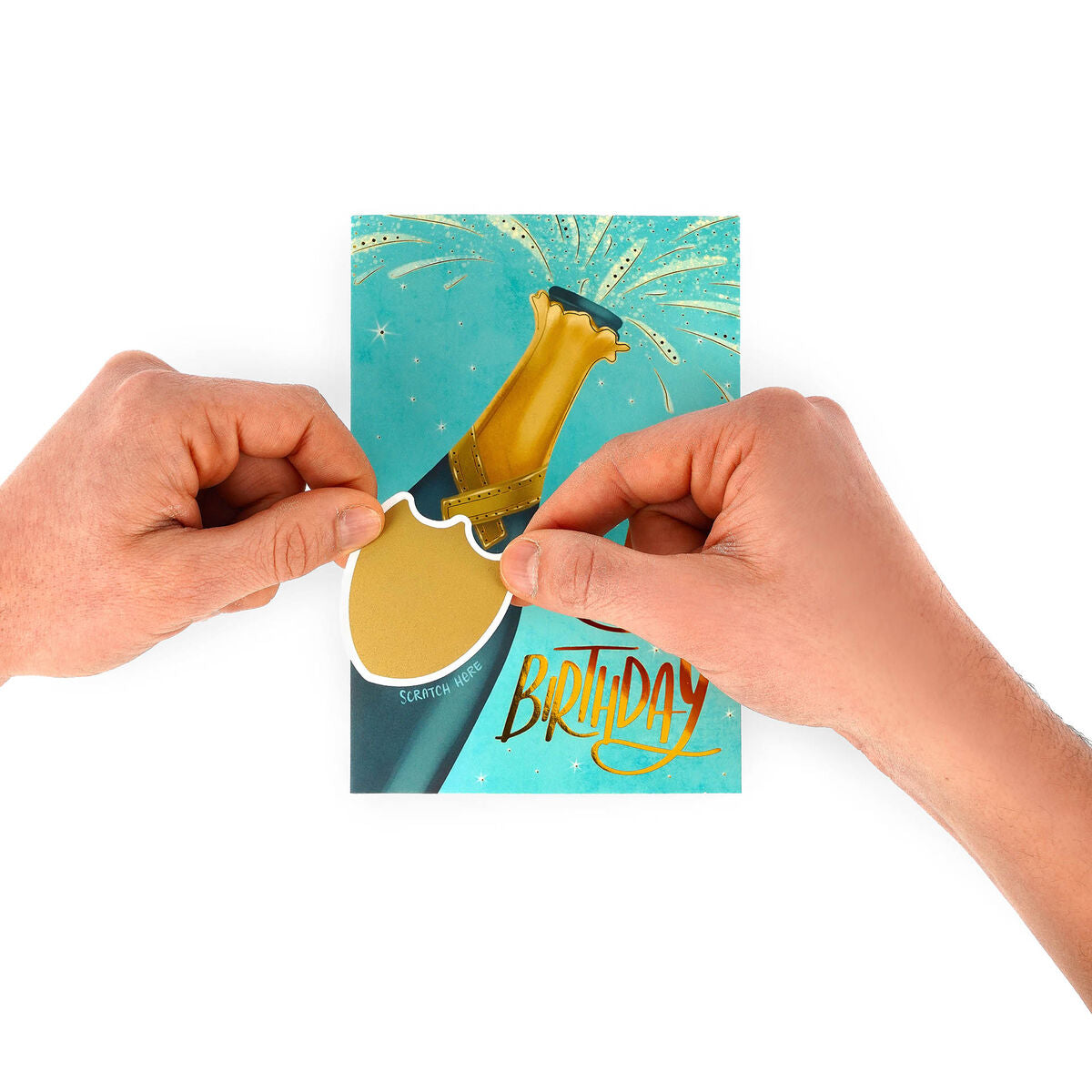 Carte de Vœux à Gratter Anniversaire Happy Birthday - Bottle - Scratch Off Card