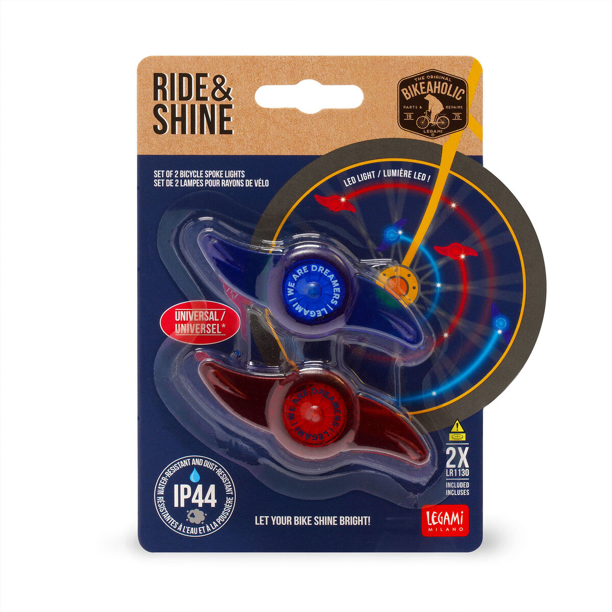 Set de 2 Lumières LED pour Rayons de Vélo - Space - Ride & Shine