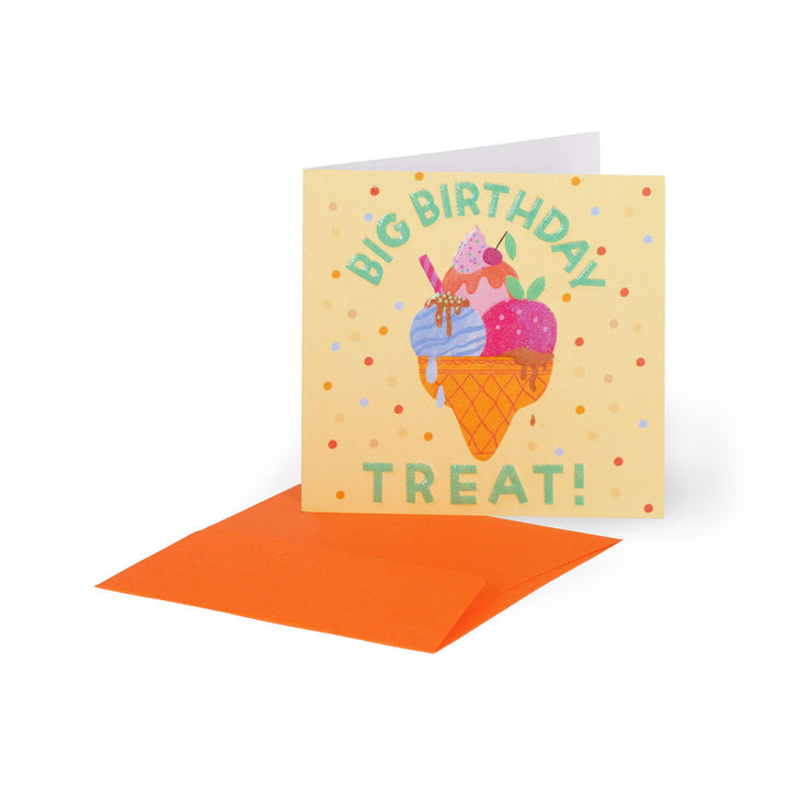 Carte d'anniversaire - Petit - Petite carte de voeux - Crème glacée