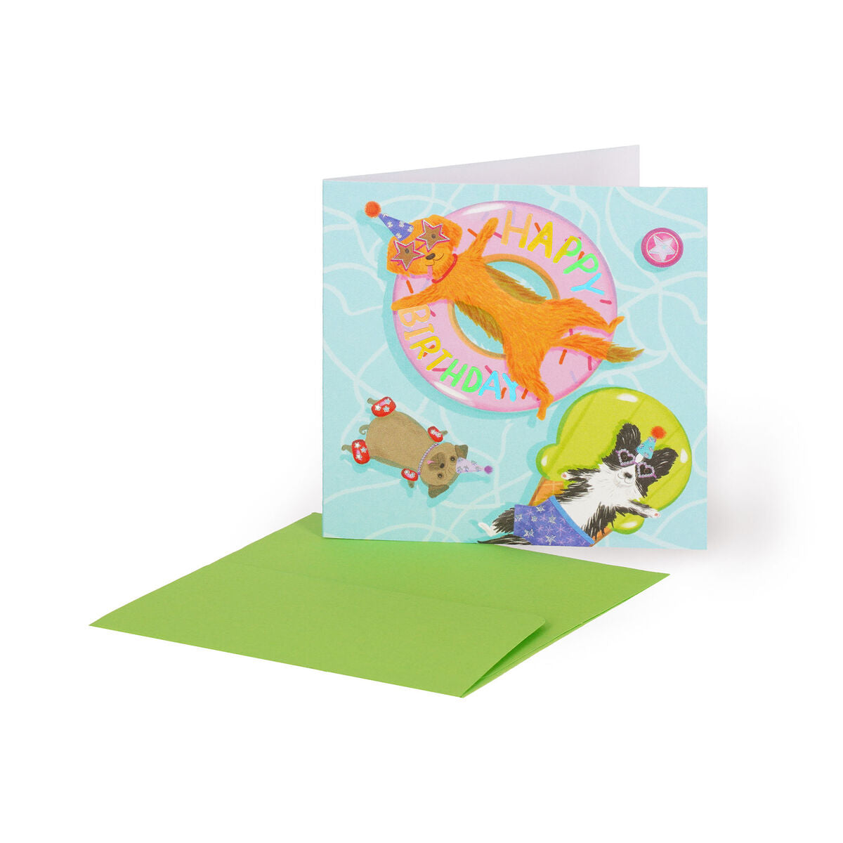 Carte d'anniversaire - Petit - Petite carte de voeux - Chiens de piscine