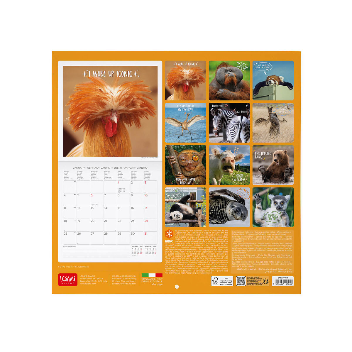 Calendrier Mural 2027 - 30 x 29 cm - Take It Easy