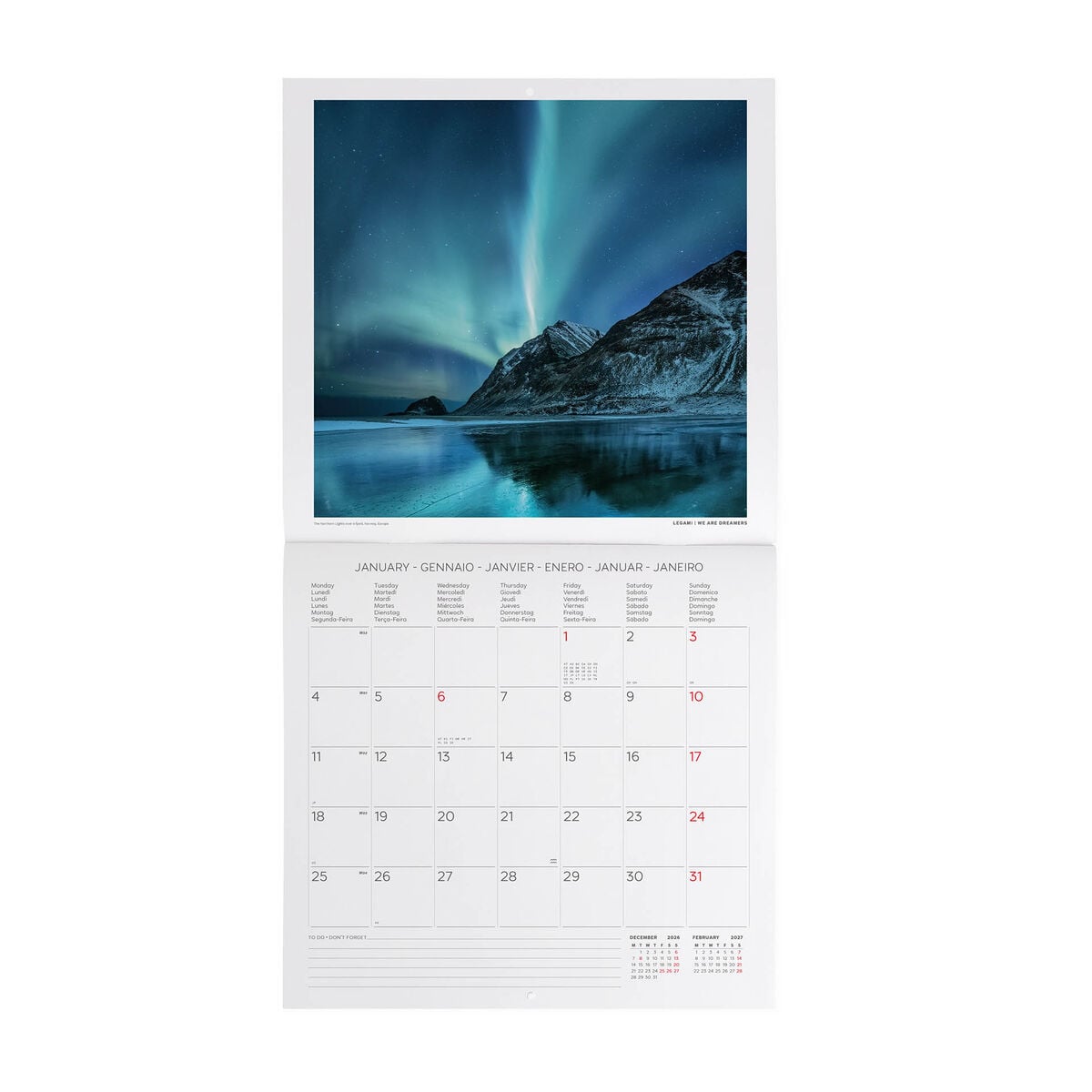 Calendrier Mural 2027 - 30 x 29 cm - Planet Earth