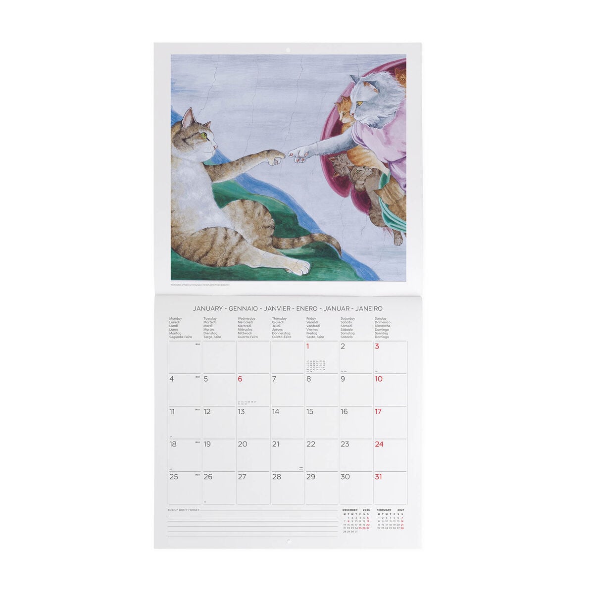 Calendrier Mural 2027 - 30 x 29 cm - Mastercats