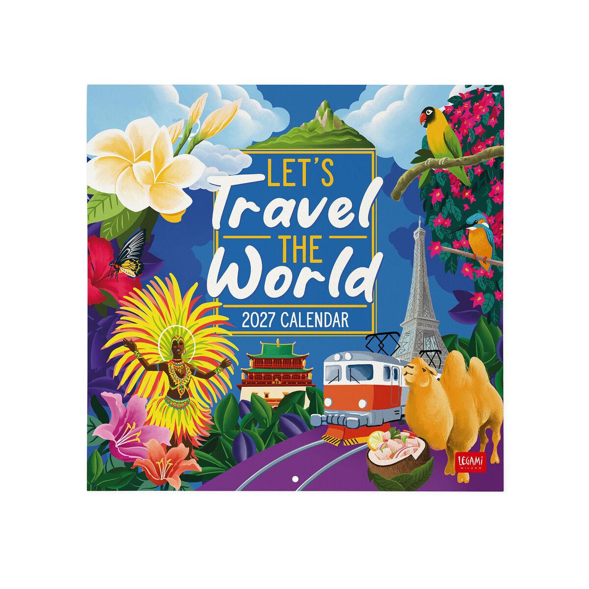 Calendrier Mural 2027 - 30 x 29 cm - Voyageons dans le monde