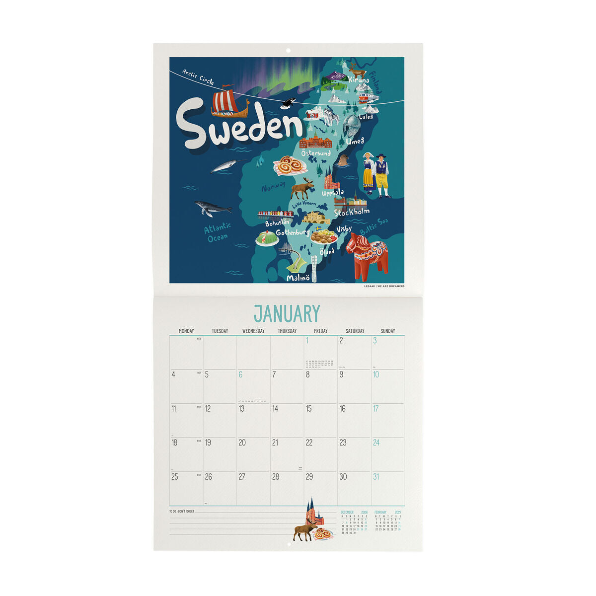 Calendrier Mural 2027 - 30 x 29 cm - Let's Travel the World