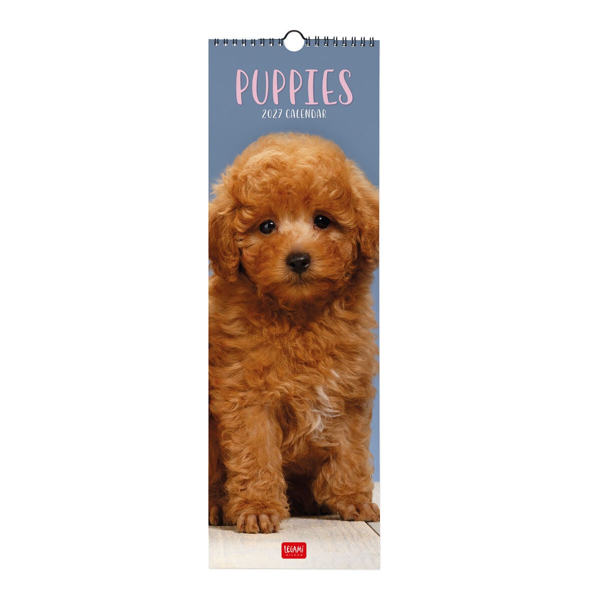 Calendrier Mural 2027 - 16 x 49 cm - Puppies