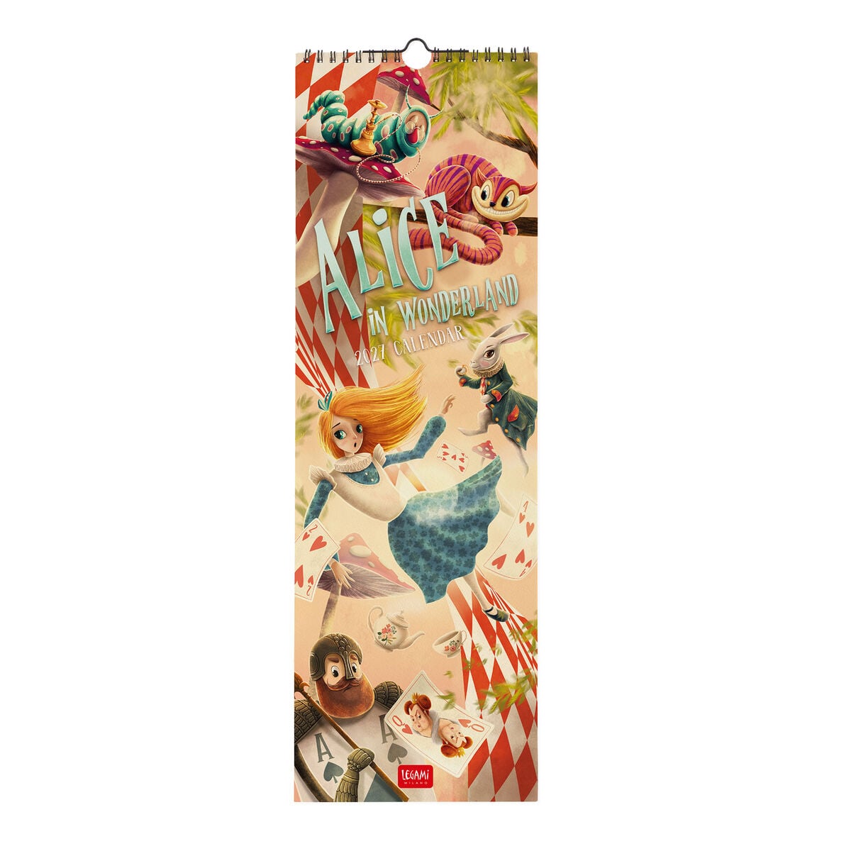 Calendrier Mural 2027 - 16 x 49 cm - Alice au pays des merveilles