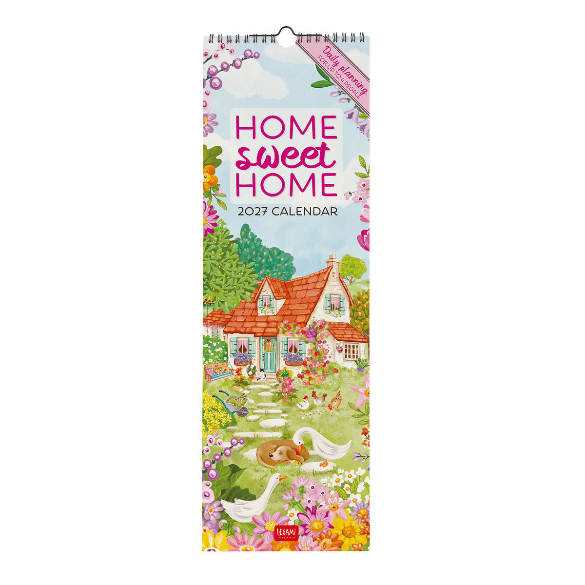 Calendrier Mural 2027 - 16 x 49 cm - Maison Sweet Home