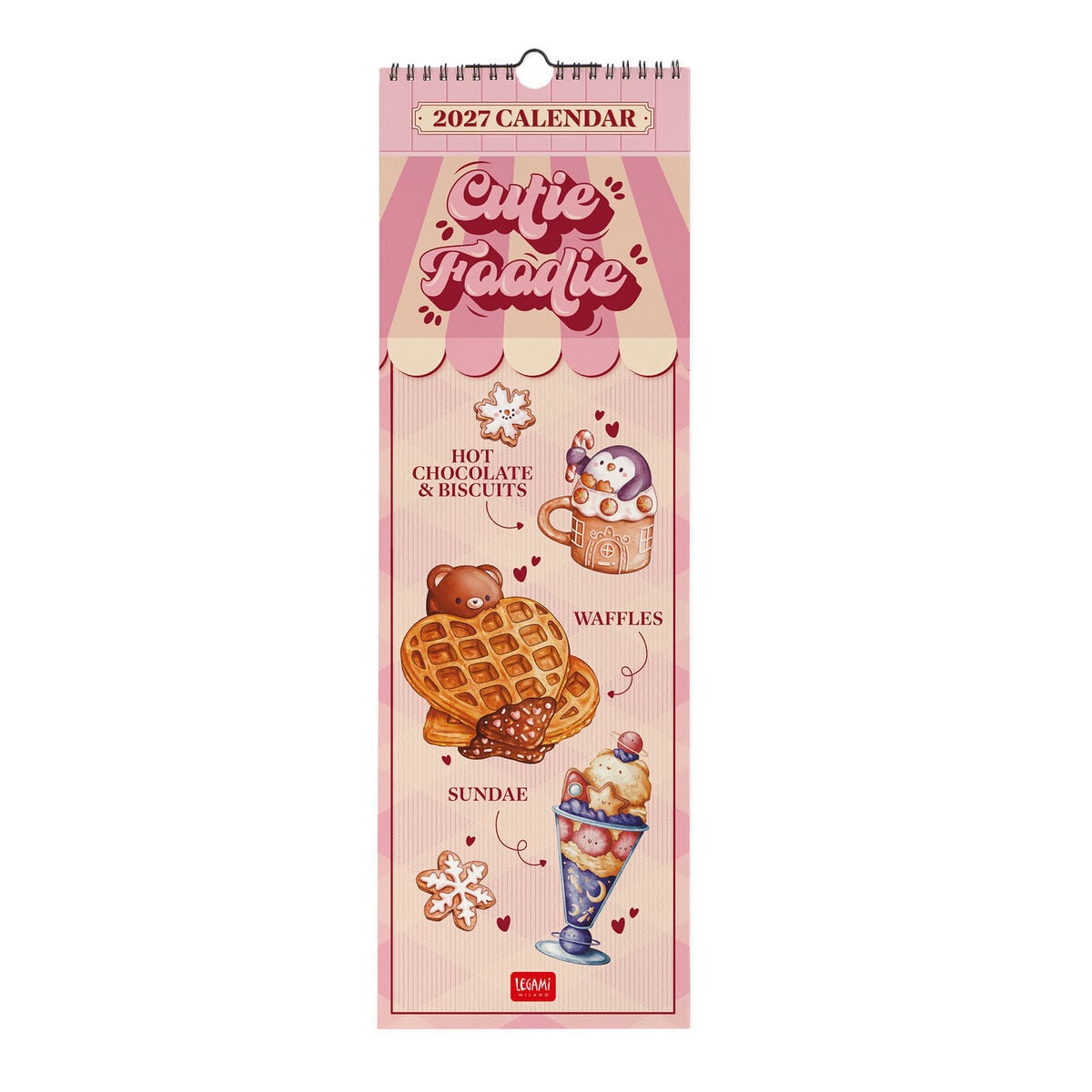 Calendrier Mural 2027 - 16 x 49 cm - Cutie Foodie