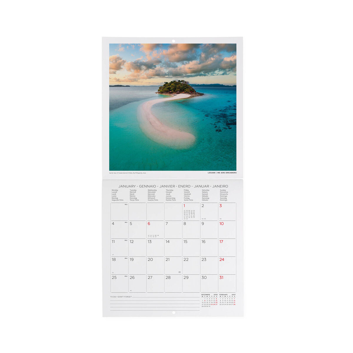 Calendrier Mural 2027 - 18 x 18 cm - Vitamin Sea