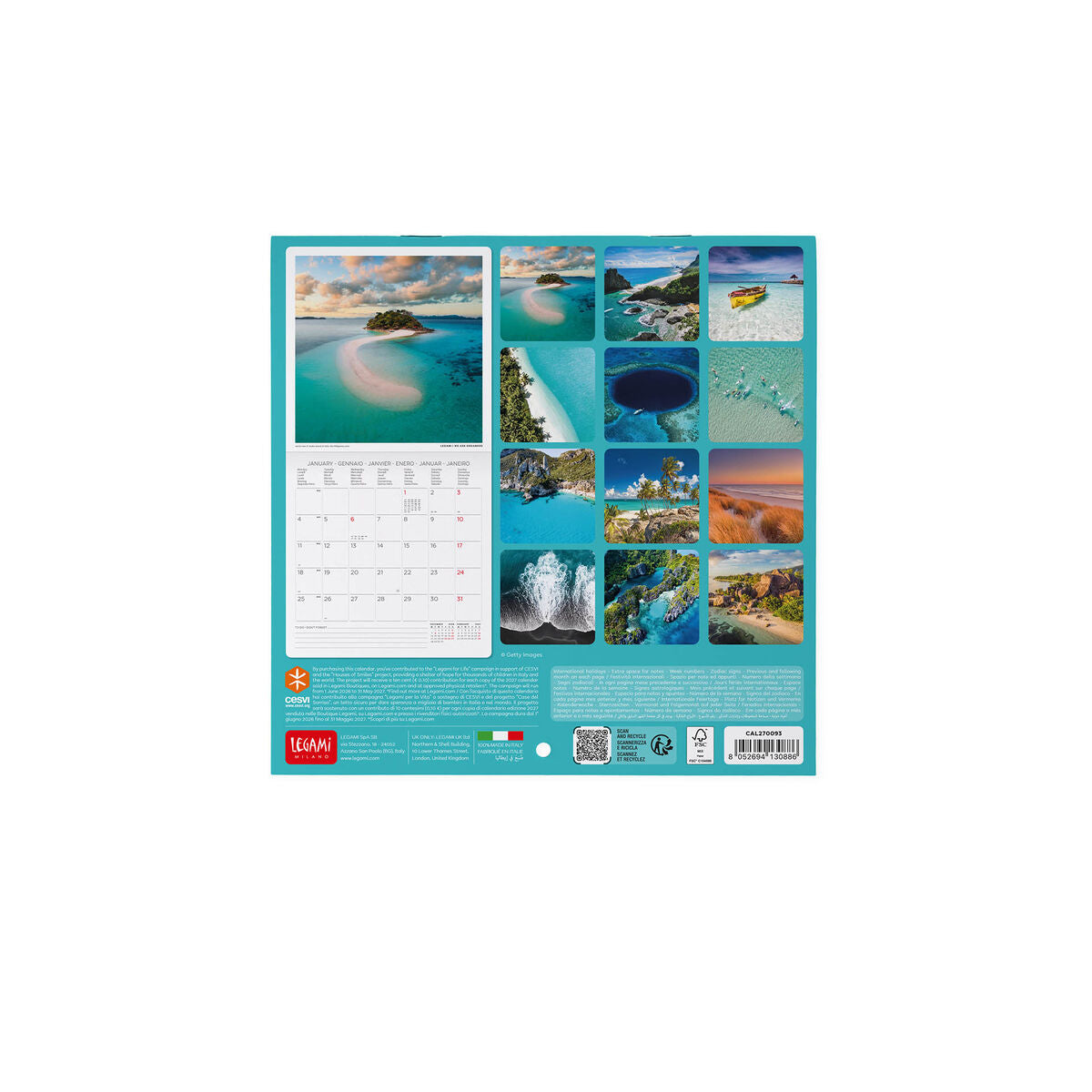 Calendrier Mural 2027 - 18 x 18 cm - Vitamin Sea