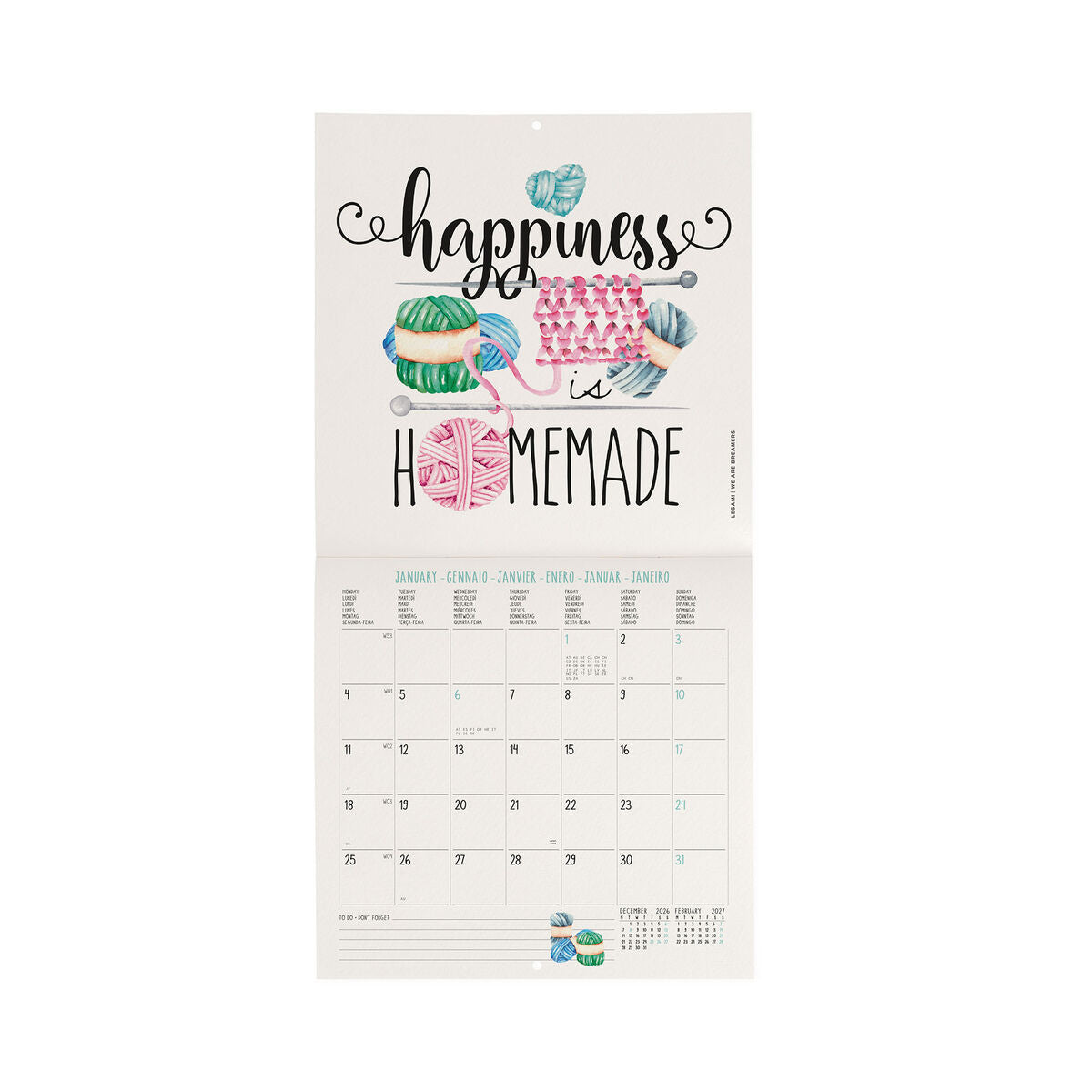 Calendrier Mural 2027 - 18 x 18 cm - Aphorisms