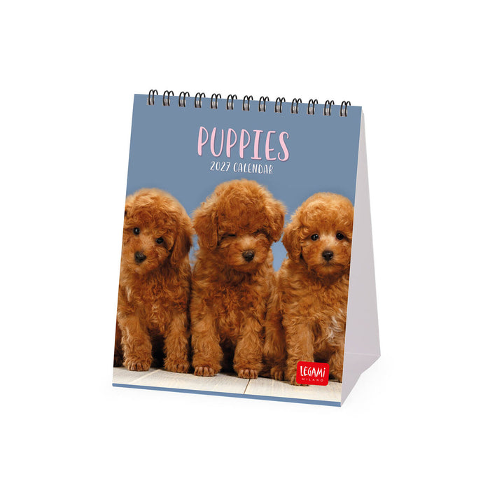 Calendrier de Tableau 2027 - 12 x 14,5 cm - Puppies