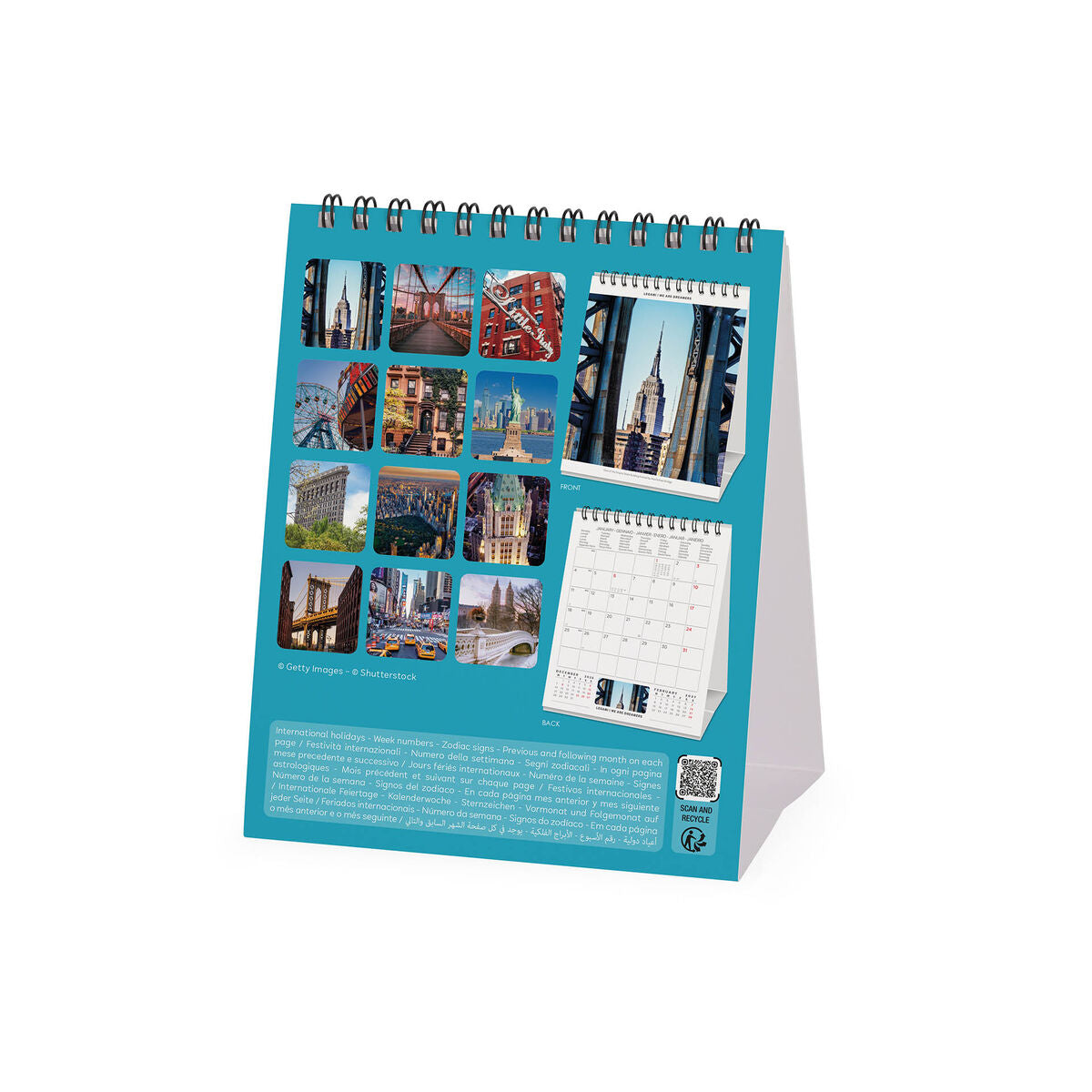 Calendrier de Table 2027 - 12 x 14,5 cm - New York