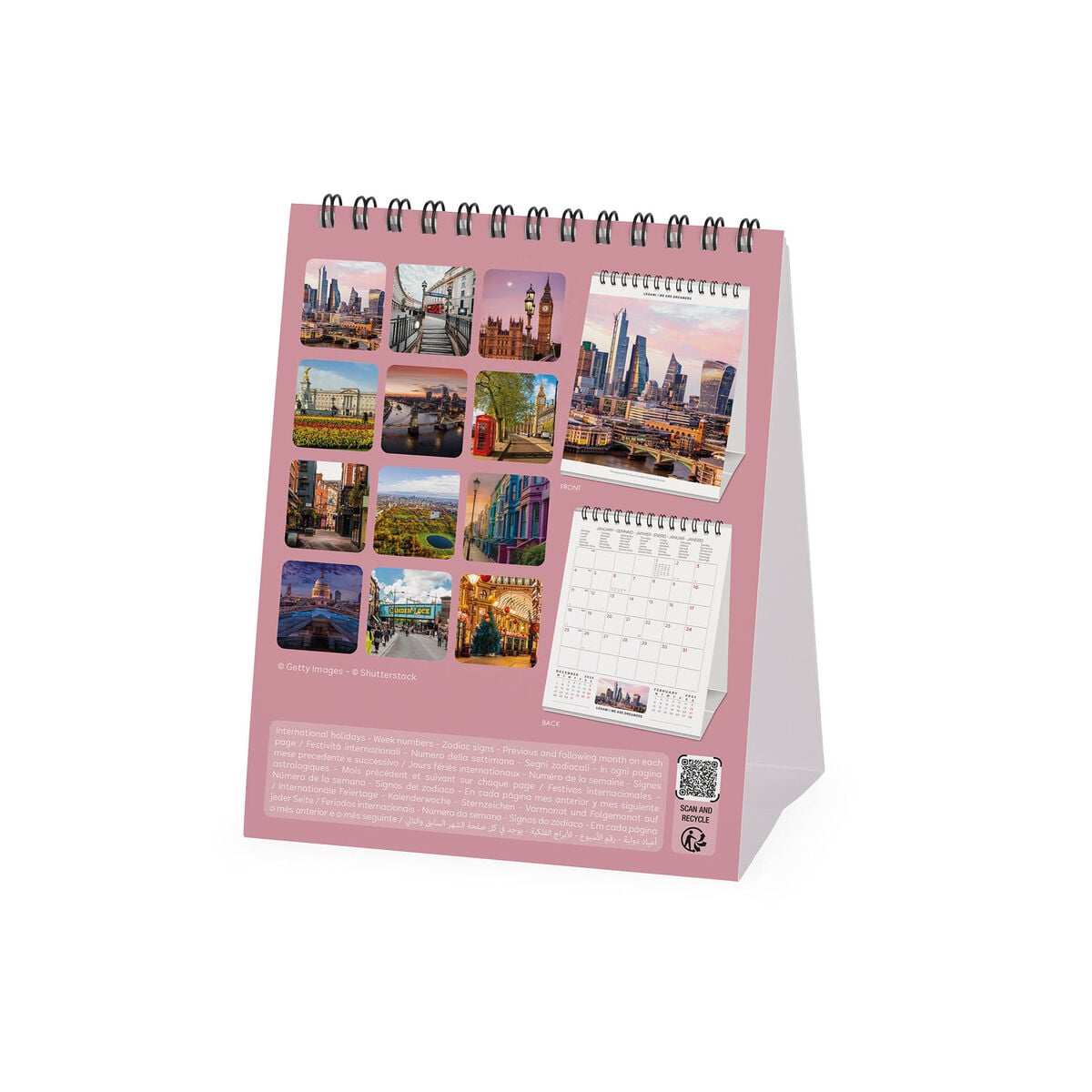 Calendrier de Table 2027 - 12 x 14,5 cm - London