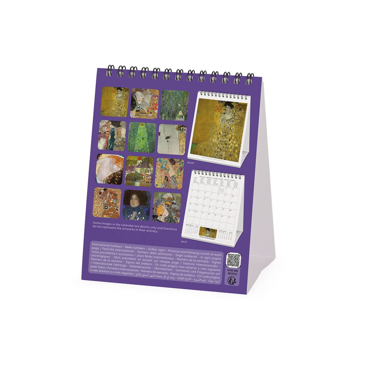 Calendrier de Table 2027 - 12 x 14,5 cm - Gustav Klimt