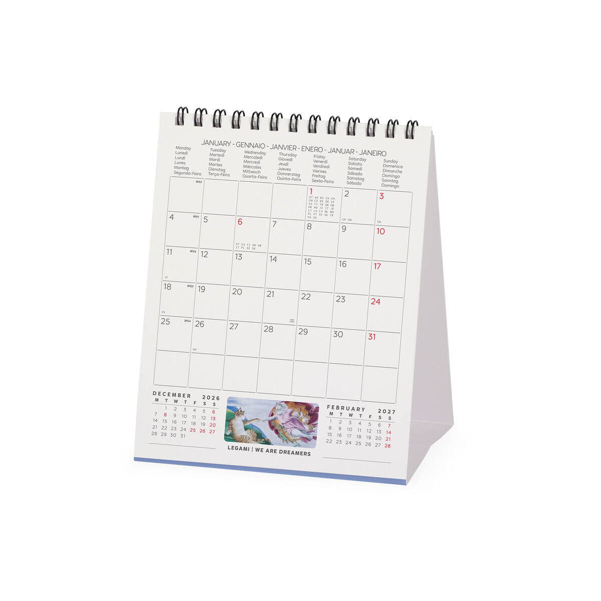 Calendrier de Table 2027 - 12 x 14,5 cm - Mastercats