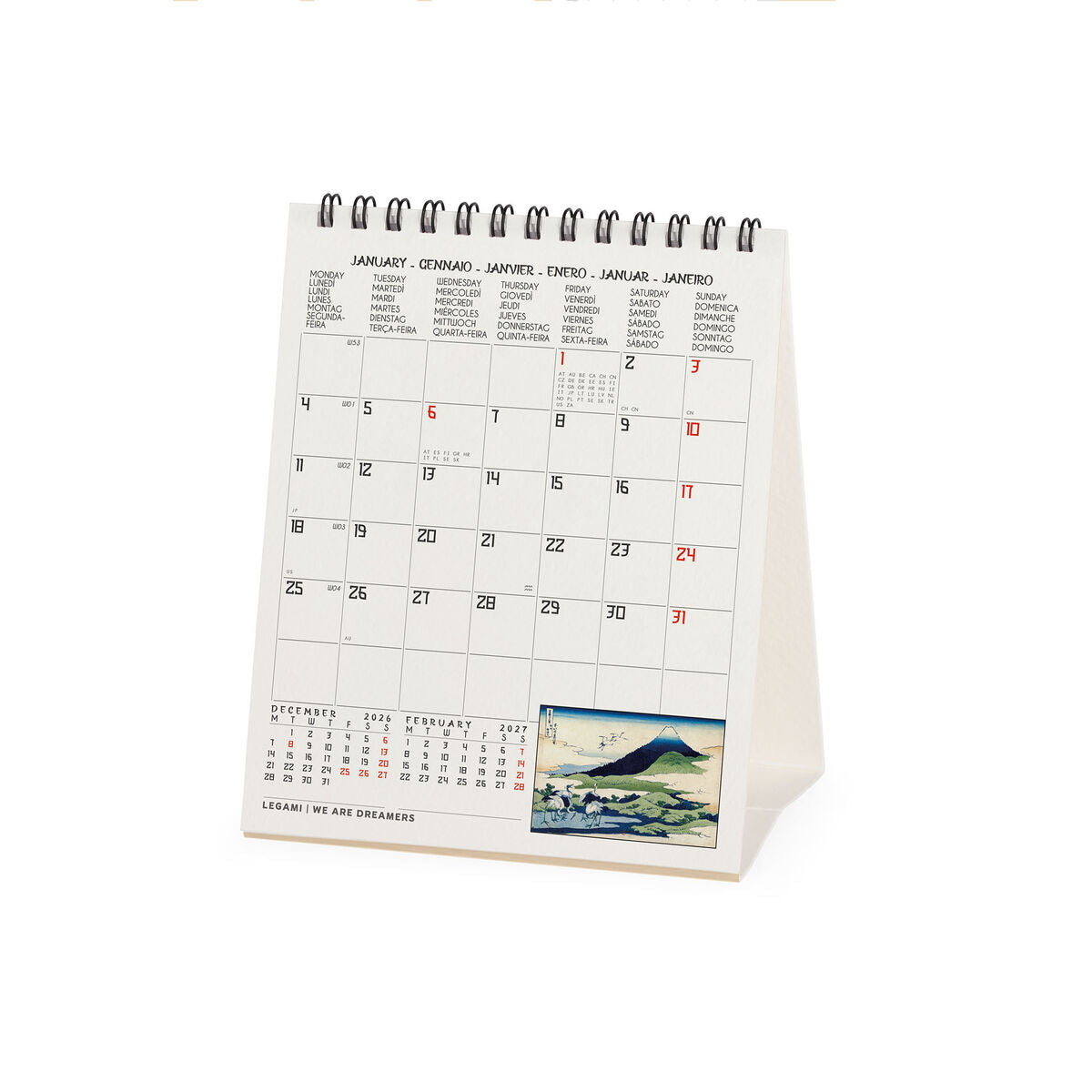 Calendrier de Table 2027 - 12 x 14,5 cm - Japanese School