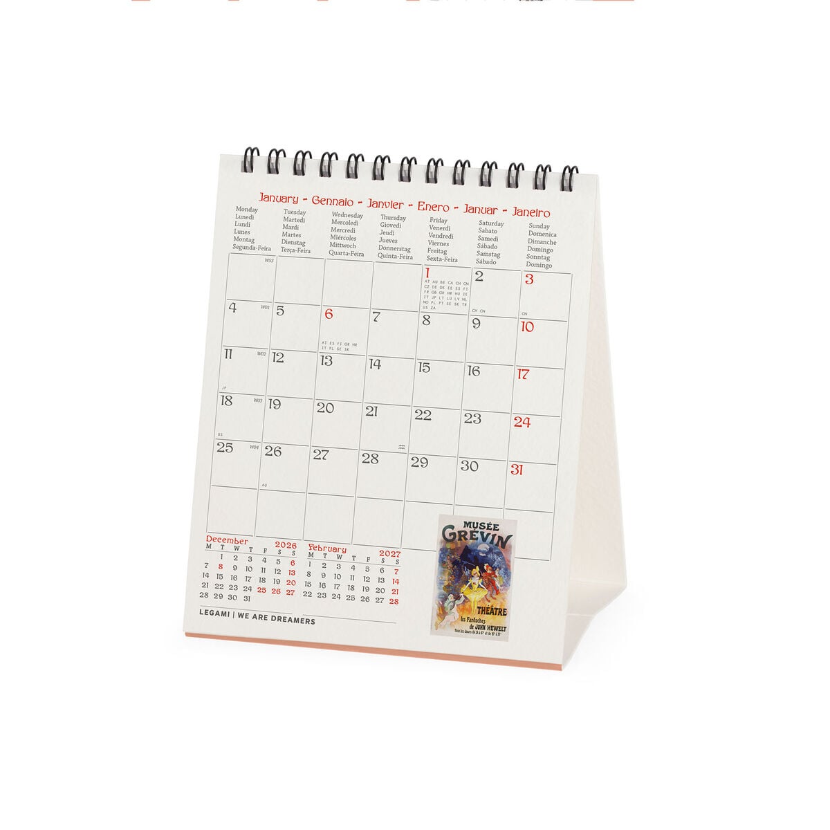 Calendrier de Table 2027 - 12 x 14,5 cm - Belle Époque