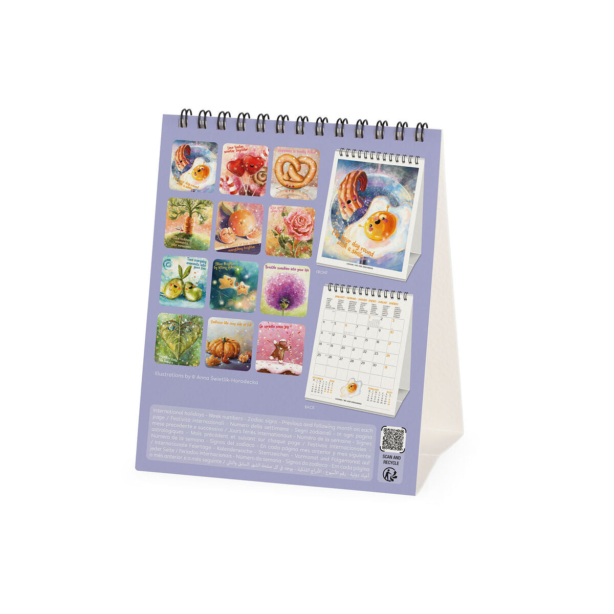 Calendrier de Table 2027 - 12 x 14,5 cm - Good Vibes Only
