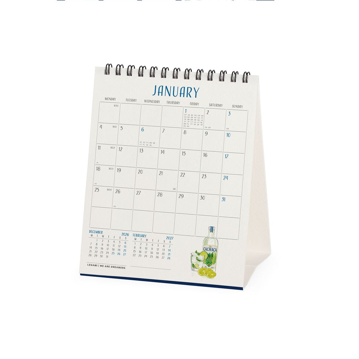 Calendrier de Table 2027 - 12 x 14,5 cm - Cheers