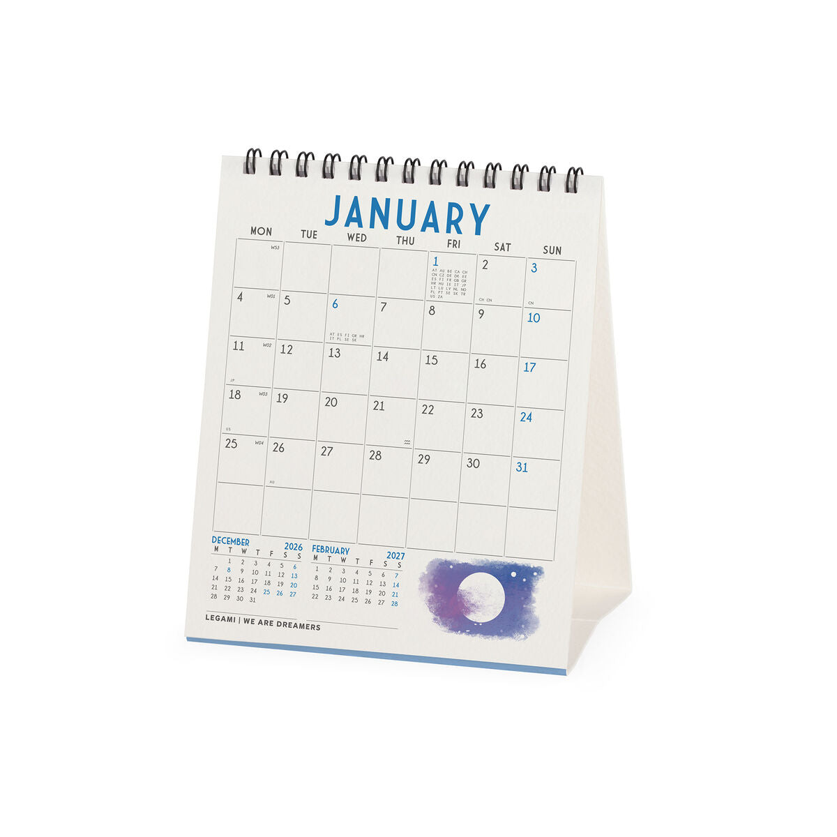Calendrier de Table 2027 - 12 x 14,5 cm - Milano