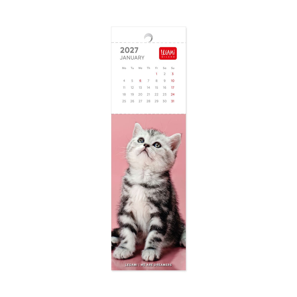 Calendrier Marque-page 2027 - 5,5 x 18 cm - Kittens