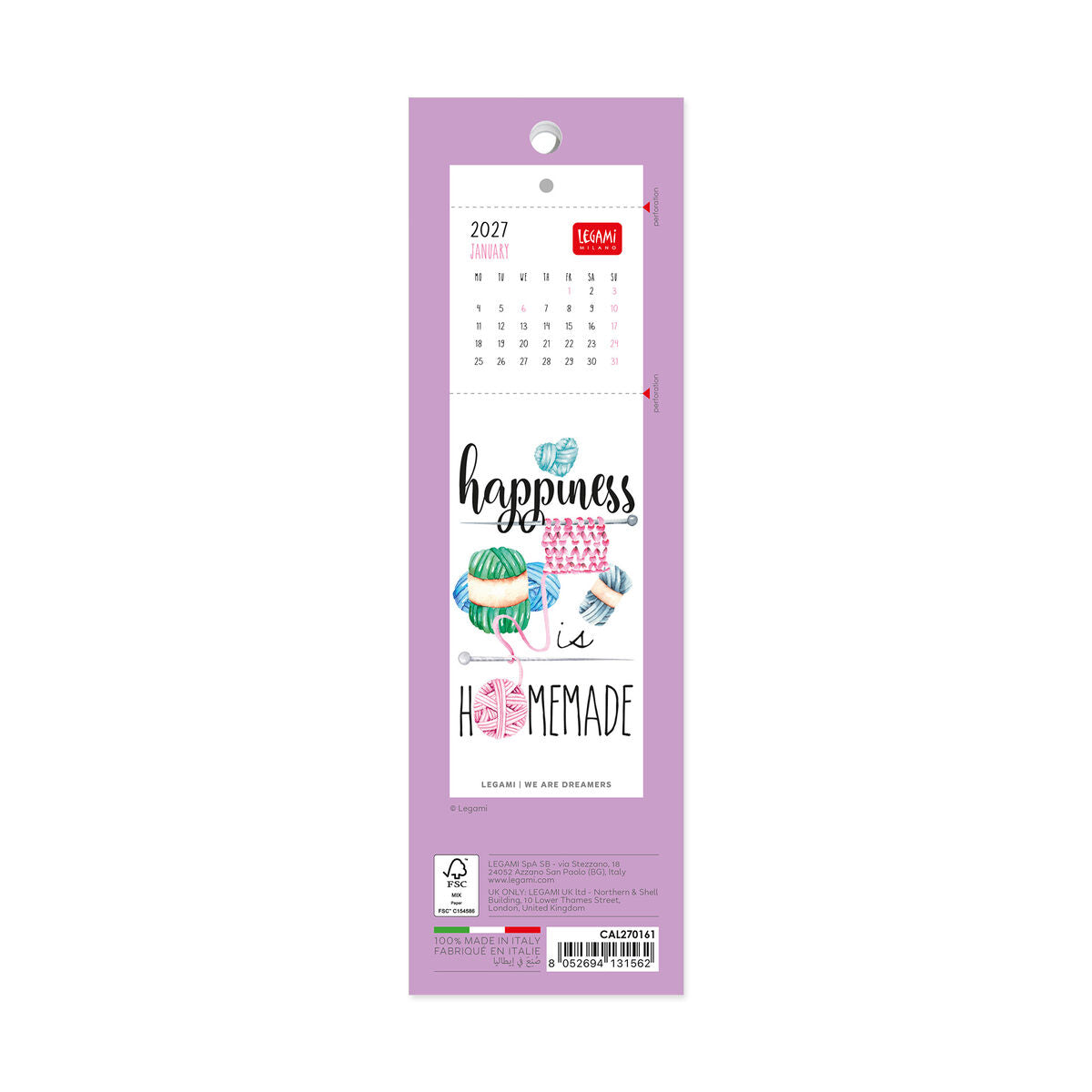 Calendrier Marque-page 2027 - 5,5 x 18 cm - Aphorisms