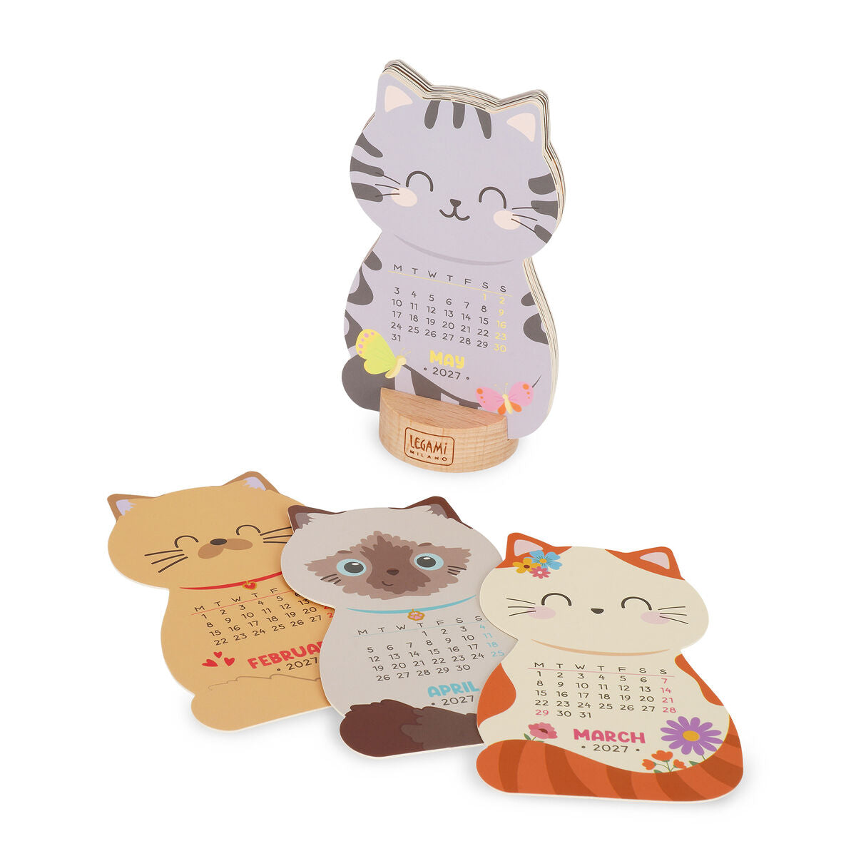 Calendar with Wooden Base - 2027
