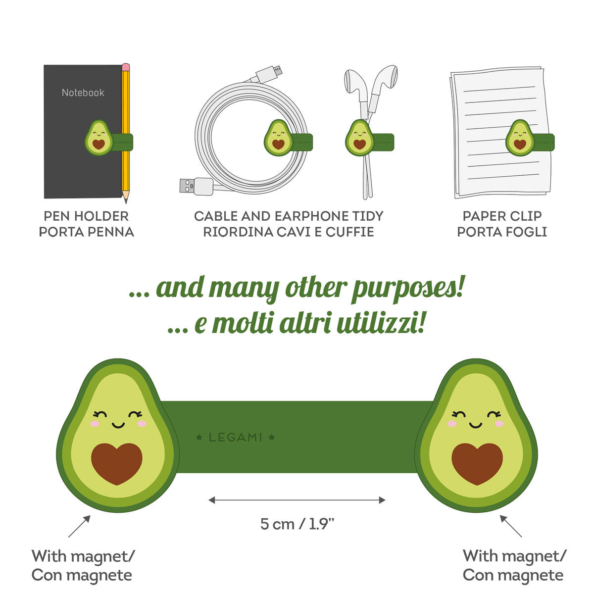 Clip Magnétique Avocado - Magnetic Clip