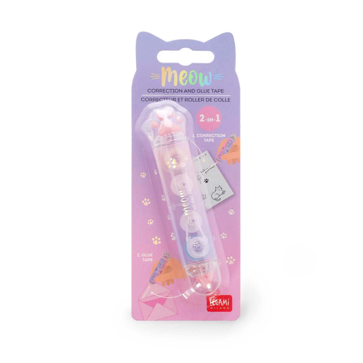 2-in-1 Correttore e Colla a Nastro - Meow