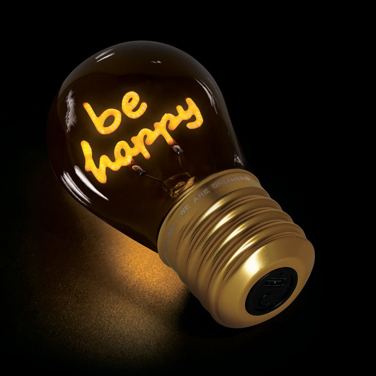 Lampe Décorative de Table en Forme d'ampoule - Soyez heureux - Ampoule Fiction