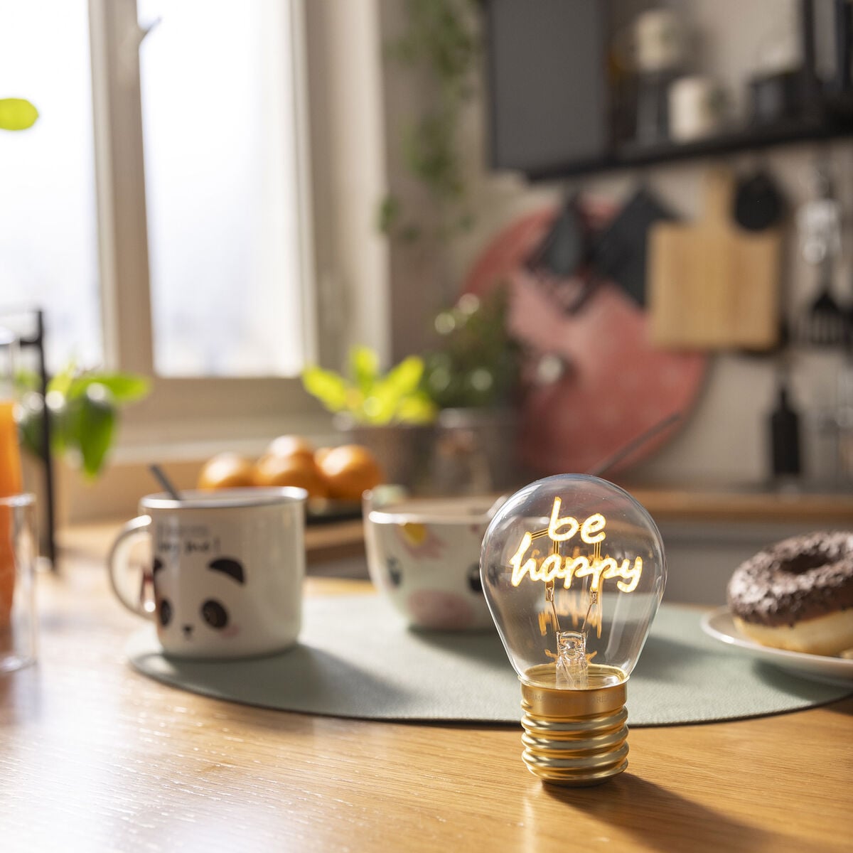 Lampe Décorative de Table en Forme d’Ampoule - Be Happy - Bulb Fiction