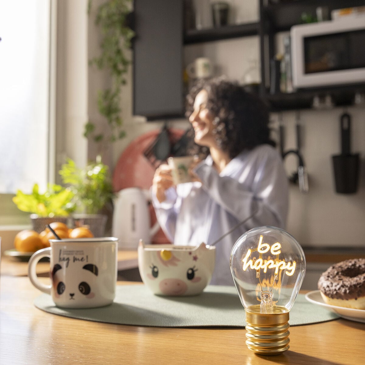 Lampe Décorative de Table en Forme d’Ampoule - Be Happy - Bulb Fiction