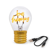 Lampe Décorative de Table en Forme d’Ampoule - Be Happy - Bulb Fiction
