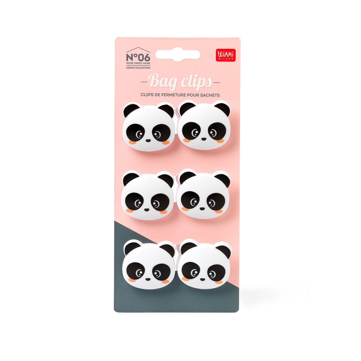 Set de 6 Clips de Fermeture pour Sachets - Panda - Bag Clips