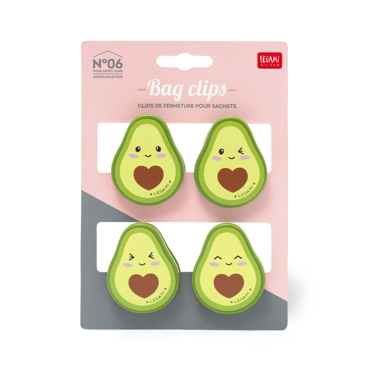 Set de 4 Clips de Fermeture pour Sachets - Avocado - Bag Clips