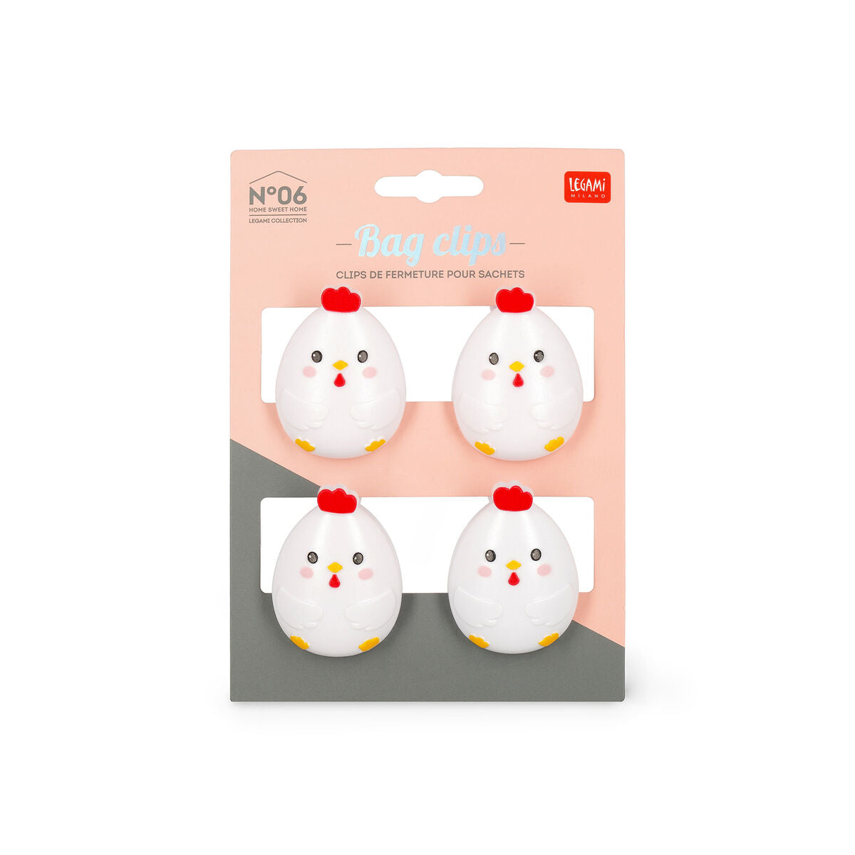 Set de 4 Clips de Fermeture pour Sachets - Hen - Bag Clips