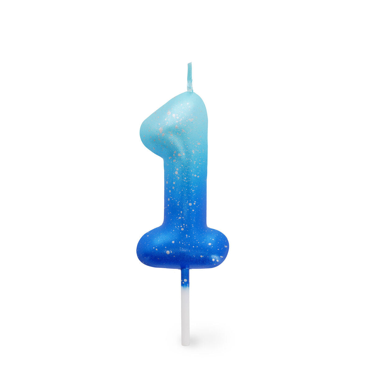 Bougie Gâteau Bleu - 1 - Bonne bougie d'anniversaire