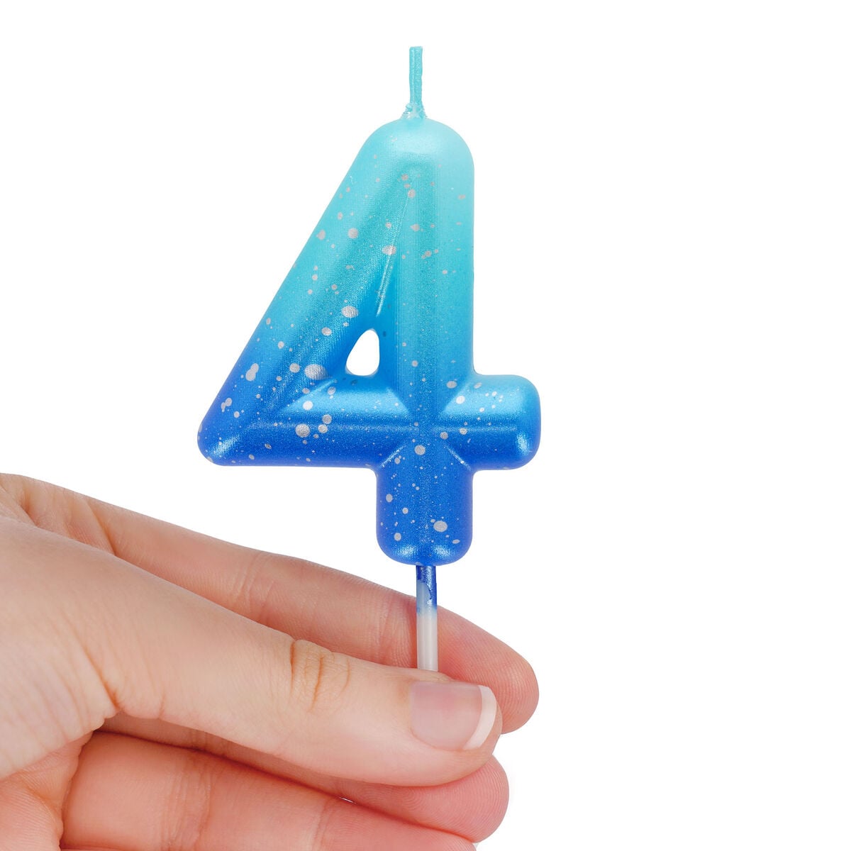 Bougie Gâteau Blue - 4 - Happy Birthday Candle