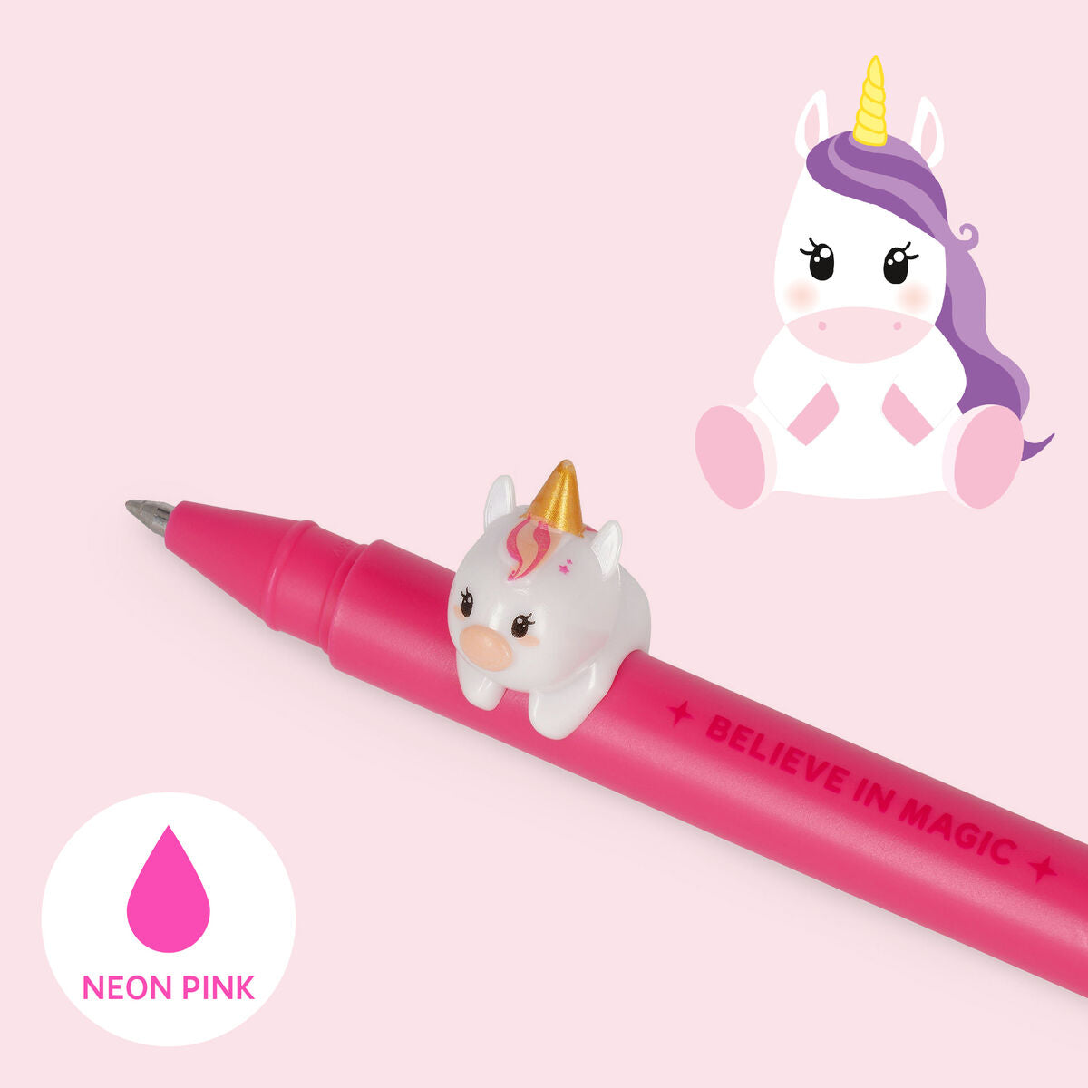 Stylo Gel avec Animal Décoratif Unicorn « Believe in Magic » - Lovely Friends