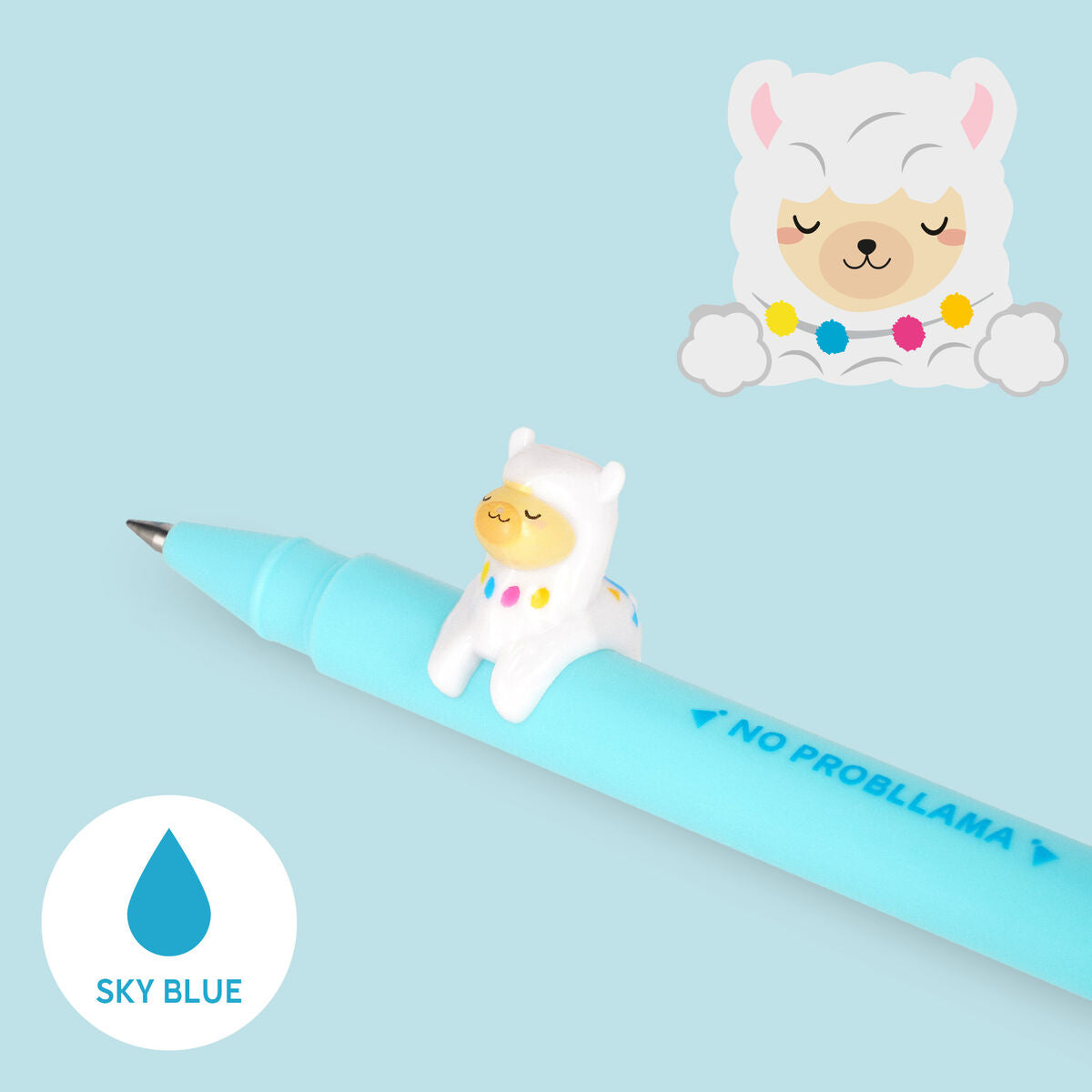 Stylo Gel avec Animal Décoratif Llama « No Probllama » - Lovely Friends